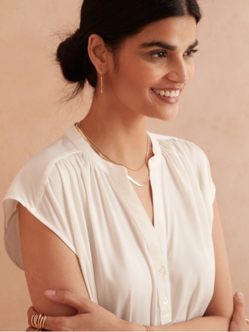 Banana Republic Button Dolman Sleeve Top